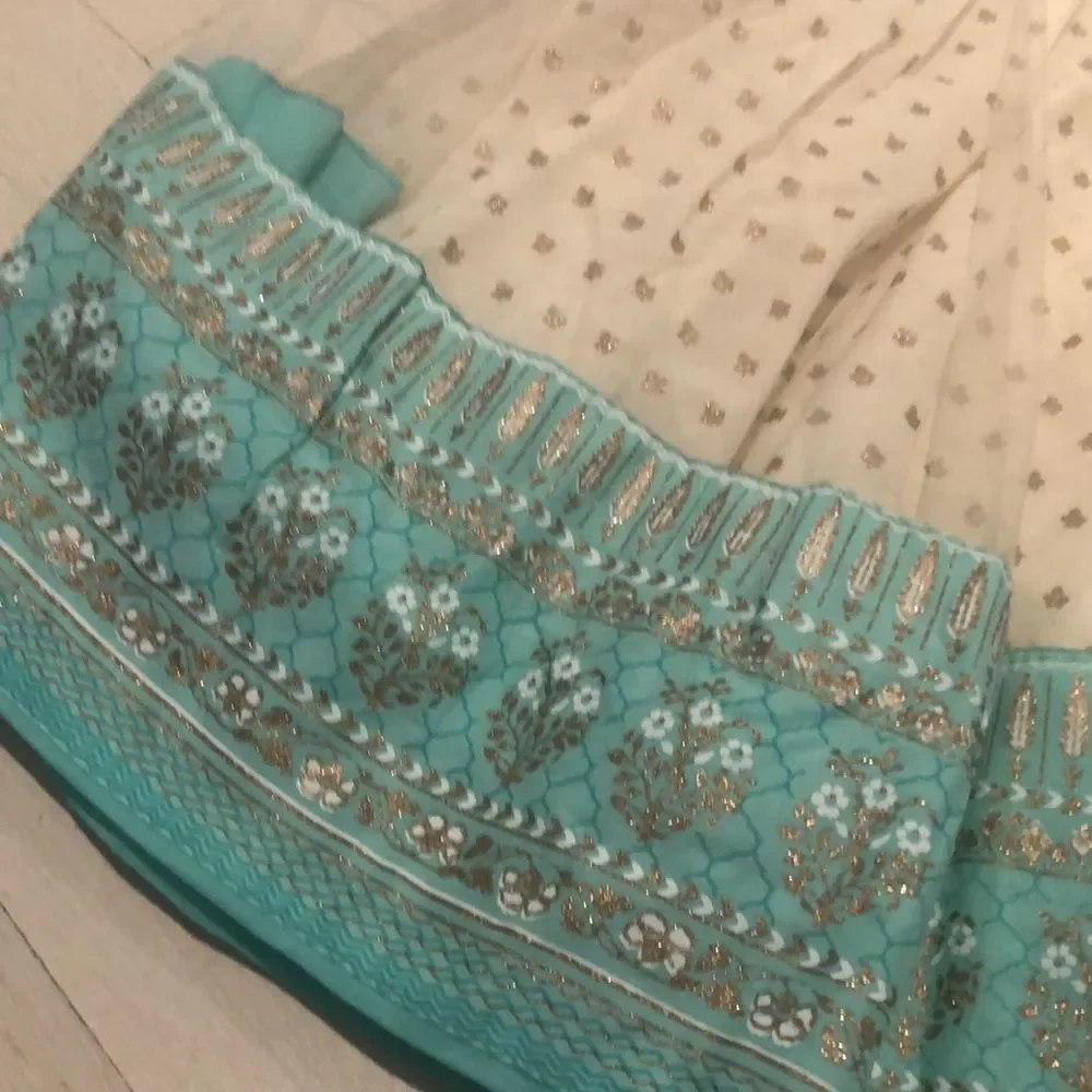 BIBA Girls Indian Ethnic Dress Dupatta Set 2-3Y Turquoise